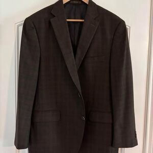Peter Millar 100% Wool Brown Plaid Jacket - 44R